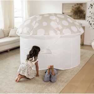 SMOL Air Fort Inflatable Mushroom Tent Kids Play Fort Beige Polka Dot NEW Sealed